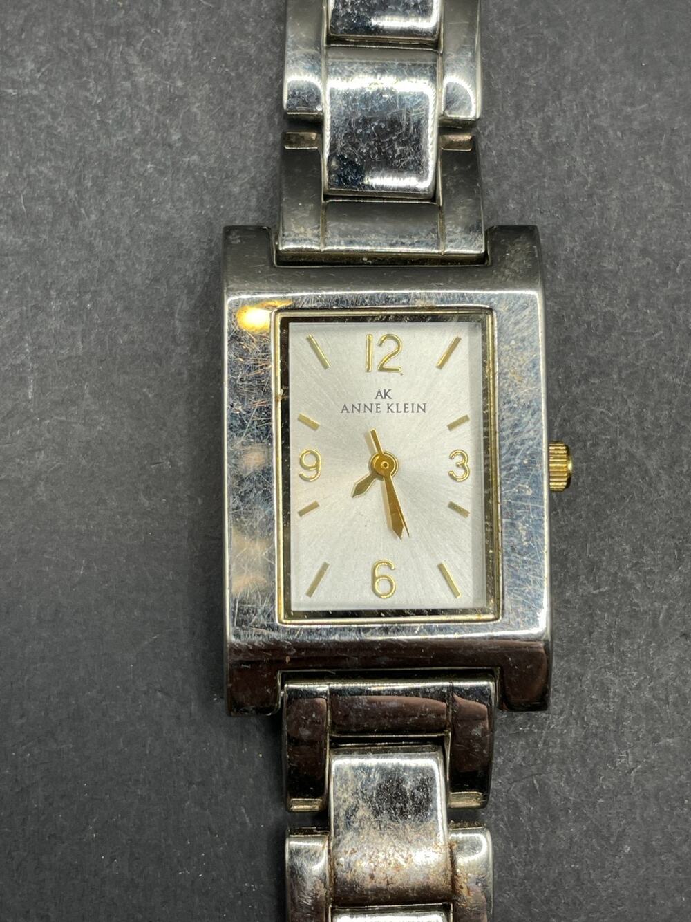 Anne Klein Women's 10/1409 Silver Dial Gold Accented Quartz Watch 21.5mm 6.5"